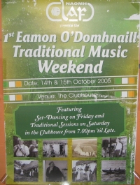 Poster for amonn's Memorial Festival in his local GAA club in Sandyford, Dublin, Oct 2005. Mchel's brother, amonn, passed away in August 2003
